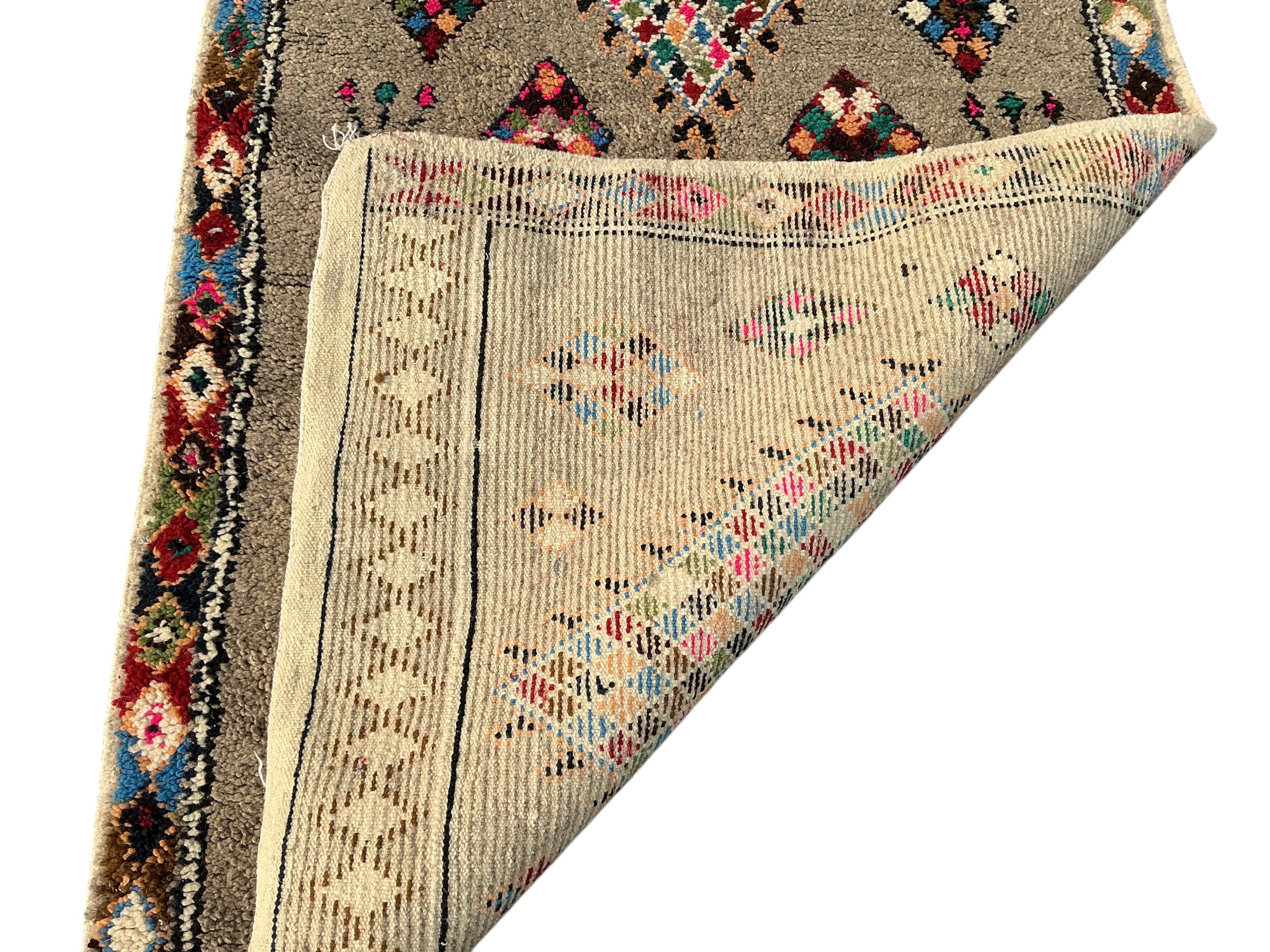 Two Moroccan wool runners, larger 260 x 100cm